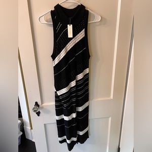 Anthropologie Black & White Sweater Dress XS